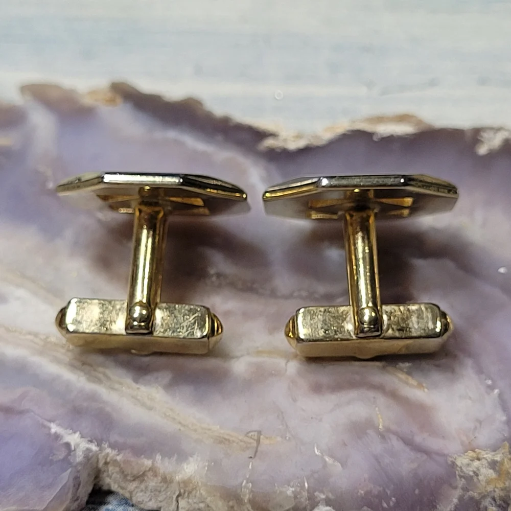 Vintage ANSON Geometric Gold Cufflinks